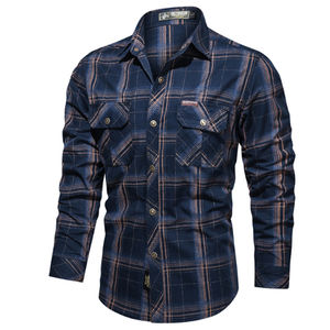 Soft Spandex/Polyester <b>Flannel</b> <b>Shirt</b> Protective Design for Heavy-Duty Work Casual Wear Windproof Sportswear for Motorcycle Auto - Product Image 2