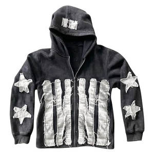 Sweat-shirt personnalisé avec logo, 450 g/m², pour homme, lourd, broderie usée, couture vintage, patch, lavage à l'acide, hiver, 100 % coton, écologique - Product Image 6