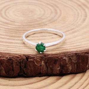 Impresionante anillo de Esmeralda en plata 925 | Conjunto de joyas de compromiso | Anillo de piedras preciosas naturales Proveedor mayorista" - Product Image 1