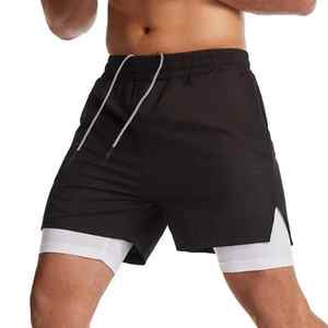 Pantalones cortos para correr de la mejor calidad Hombres 2 en 1 Pantalones cortos deportivos de secado rápido de doble capa 2 en 1 - Product Image 4