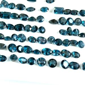 Piedra preciosa suelta de forma de mezcla de Topacio Azul de Londres Natural para la fabricación de joyas Cuentas de piedra facetadas de topacio de 4x6-8x10mm del fabricante - Product Image 5