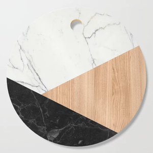 Tabla de cortar moderna de piedra de mármol, tabla de queso para cocina, tabla de cortar de queso redonda de mármol, herramientas de cocina - Product Image 6