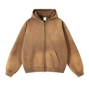Sudadera con Capucha de Algodón 100%, Estilo Desgastado, con Hombros Caídos, Lisa, de Lujo, con Lavado Ácido Personalizado para Hombre - Product Image 6