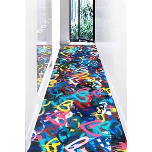 Colorful Hearts Printed Rug: Machine <b>Washable</b>, Modern, Multicolor, Small <b>Runner</b>,Chenille Rug - Product Image 4