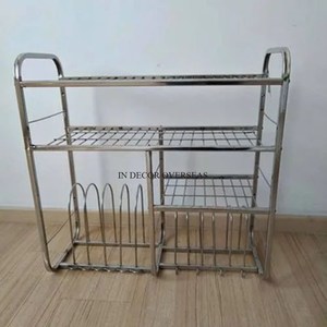 Designer créatif moderne très en demande en acier inoxydable de qualité supérieure fabriqué en étagère de rangement d'articles de cuisine spacieuse à un prix impressionnant - Product Image 4