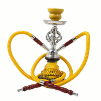 Nouveau design de couleur jaune Accessoires pour fumeurs Narguilé allemand en acier inoxydable avec grand verre de l'Inde au prix de gros