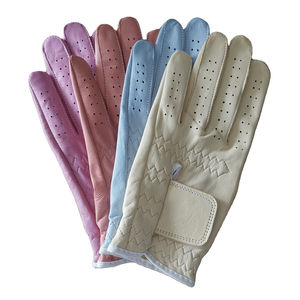 Gants de golf en cuir véritable Cabretta de haute qualité avec logo personnalisé, antidérapants, imperméables, avec sangle de poignet réglable, mode masculine, sport - Product Image 1