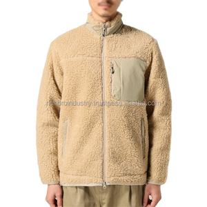 Col roulé couleur bloc poche avant personnalisé toile coupe-vent veste pour hommes automne hiver saisons - Product Image 5