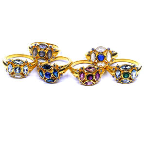 Anillo de Aguamarina de Plata de Ley 925 Estilo clásico Chapado en oro para bodas - Product Image 6