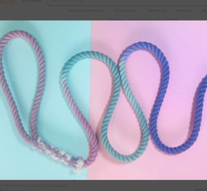 Cotton Candy Ombre Rope <b>Leash</b> Supplies Accessory Customized Colored Cotton Rope Handmade <b>Dog</b> <b>Leash</b> Pet <b>Leash</b> Set - Product Image 1