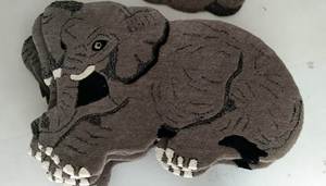 Haute qualité touffeté à la main laine polyester brodé en forme d'éléphant antidérapant intérieur extérieur tapis Design moderne pour la maison - Product Image 2