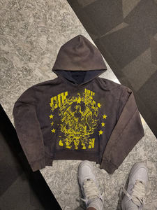 Sudadera con Capucha Personalizada con Cierre, Estilo Desgastado y Decolorado, Sudadera con Capucha Holgada para Hombre, Sudadera con Capucha Estilo Urbano con Lavado Ácido y Desgastado para Hombre - Product Image 2