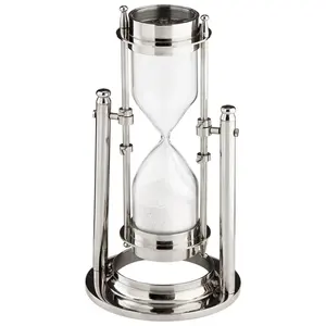 Grand cadre métallique Antique moderne du milieu du siècle, sablier doré, minuterie de sable, horloge de sable pour décoration intérieure à quantité minimale de commande - Product Image 6