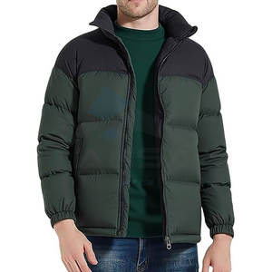 Veste matelassée épais à blocs de couleurs pour hommes manteau de ski d'hiver chaud col montant fermeture éclair à l'avant OEM conception personnalisée en vrac vente en gros - Product Image 3