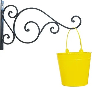 กระถางปลูกต้นไม้ชุบสังกะสีพร้อมด้ามจับสีเหลืองพร้อมสนิมสำหรับตกแต่งบ้าน - Product Image 2