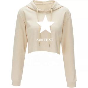 Gran oferta otoño 2025 ropa de mujer deporte Casual mujer Crop Top sudaderas con capucha hechas con tela de algodón 100% - Product Image 5