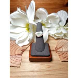 Zuni Handmade Fine Yellow Gold <b>Ring</b> Opal Sterling Silver Rhodium Plated Dainty Style Cut Stone Size 6.5 Everyday Wear Jewelry - Product Image 1