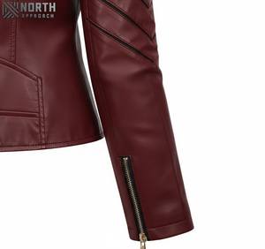 Chaquetas de cuero Abrigos de mujer Chaquetas de cuero sólidas para mujer Ropa de calle de moda Chaqueta de cuero personalizada para mujer - Product Image 3