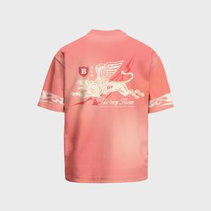 Vêtements de sport à la mode, style personnalisé, t-shirts à col montant en coton surdimensionné à la mode, sérigraphiés et délavés au soleil, avec logo - Product Image 6