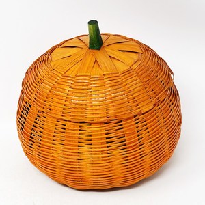Cesta de calabaza para Halloween, cesta de mimbre para otoño, cesta de calabaza de bambú, macetero de Acción de Gracias, mesa de cena de Acción de Gracias - Product Image 4