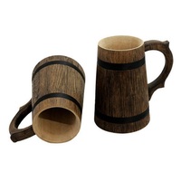 Chope à bière élégante en bois avec poignée ronde pour fête de mariage, tasse à café de cuisine, Bar, Restaurant avec poignée Unique