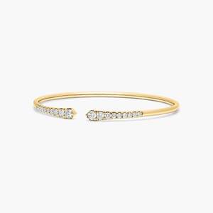 Diamond <b>Fashion</b> <b>Cuff</b> <b>Bracelet</b> in Solid Gold with Multiple Metal Tones - Product Image 1