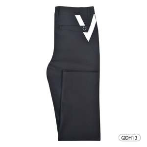 Pantalones de Golf Clásicos para Hombre, Negros, con Botones, de Tela Tejida - Product Image 3