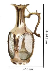 Carafe en laiton vintage pour bar, vin, whisky, rhum, fabrication artisanale, moderne, écologique, jetable avec paille - Product Image 2