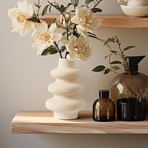 Vase en céramique texturé, motifs uniques, glaçure transparente, design écologique fait à la main pour les intérieurs audacieux, maisons de style scandinave - Product Image 6