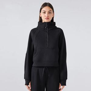 Sudadera de gran tamaño con cremallera de invierno 1/4 para mujer, sudadera pesada de lana gruesa suave con cuello de tortuga personalizable - Product Image 2