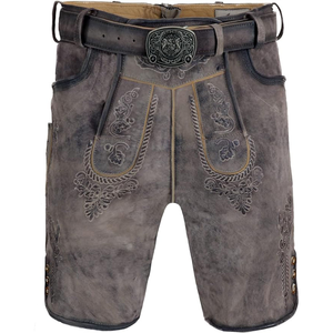 Pantalon bavarois traditionnel pour hommes Short en cuir Oktoberfest - Product Image 1