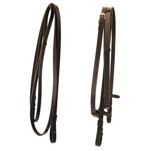 Rênes de dressage en PVC souple à double bride en cuir italien de superbe qualité - Product Image 3