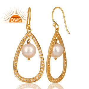 Fabricante de Joyería Personalizada de Plata de Ley con Baño de Oro de 18K, Perlas Naturales y Topacio Blanco - Product Image 2