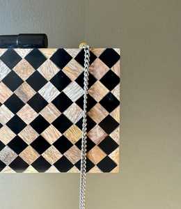 Pochette en résine avec poignée en perle verte Pochette carrée pour femme Sac cadeau pour cadeaux promotionnels et d'affaires - Product Image 3