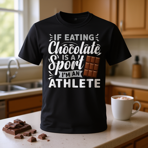 Camiseta Deportiva: Si Comer Chocolate Fuese un Deporte, Sería Campeón - Camiseta Promocional - Product Image 3