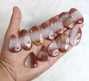 Étonnant rutile en cuivre pour la fabrication de bijoux Cabochons en cuivre rutile faits à la main pour pendentif collier dos plat pierre précieuse - Product Image 5