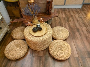 เบาะผักตบชวาตกแต่งบ้านราคาไม่แพงเบาะออตโตมันสินค้าธรรมชาติโดย Vigi ฟาร์มสำหรับตกแต่งห้องนั่งเล่น - Product Image 5