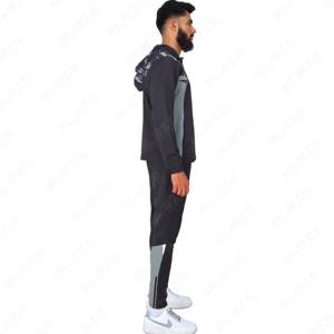 Vente chaude Ensemble de vêtements de sport pour hommes personnalisé à capuche d'été en deux pièces Respirant Séchage rapide Veste zippée de poids moyen Jogging Entraînement Extérieur - Product Image 5