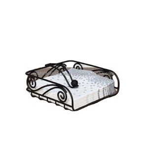 Home Basics Porte-papier de table en acier inoxydable sur pied porte-serviettes en métal avec découpe de couverts - Product Image 2