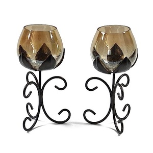 Ancient Bronze Gold Glass Candle <b>Holders</b> <b>Candlesticks</b> <b>Holders</b> Gold Glass Candle for Home Decor Candle <b>Holder</b> - Product Image 1