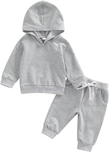 Nouvel arrivage printemps-automne de vêtements à manches longues pour enfants, vêtements pour enfants, filles et garçons, ensemble deux pièces avec capuche - Product Image 2