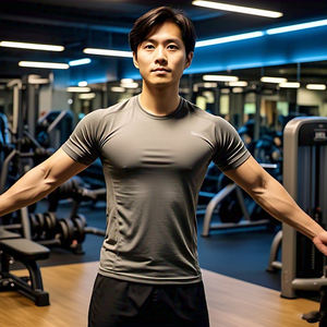 เสื้อยืดโยคะผู้ชายแบบรัดรูป กระชับสัดส่วน ปรับแต่งได้ สำหรับออกกำลังกาย แห้งเร็ว ระบายอากาศได้ดี - Product Image 1