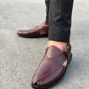 Pantoufles pour hommes Nouveau design en cuir Peshawari au tarif de gros Pantoufles pour hommes - Product Image 3