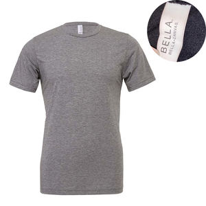 Camisetas Heather Gray Tri-Blend Bella Canvas, Cuello Redondo Cómodo, Camiseta de Jersey Suave y Ajustada - Product Image 1