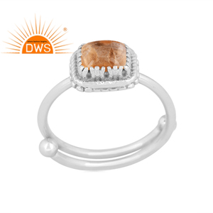 Joyería personalizada apilable de piedras preciosas de citrino Natural de plata fina de la mejor calidad para regalo de mujer para ella - Product Image 1
