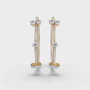 Luxury 14K Rose/White/Yellow Gold Rhodium Plated Diamond <b>Hoop</b> <b>Earrings</b> | Wedding & Party <b>Fine</b> Jewelry for Women OEM/ODM - Product Image 1