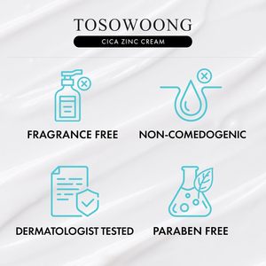 TOSOWOONG SOS Repair CICA Clinic Zinc Crème 50g Soins de la peau coréens Apaisant Réparation de la barrière de la peau Crème barrière contre l'humidité - Product Image 5
