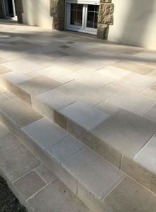 Revêtement mural en pierre de grès beige Dholpur pour l'architecture extérieure des villas Revêtement en pierre naturelle pour les maisons et les murs extérieurs Projet - Product Image 5