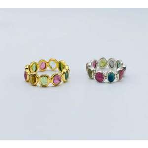 Anillo de turmalina con múltiples piedras preciosas de Plata de Ley 925 para mujer y niña, ajuste de bisel, joyería al por mayor para fiesta y boda - Product Image 3