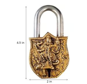 Candado de latón diosa Mahakali Kali diseño estilo antiguo decorativo Vintage cerradura coleccionable para el hogar templo regalo espiritual uso - Product Image 3